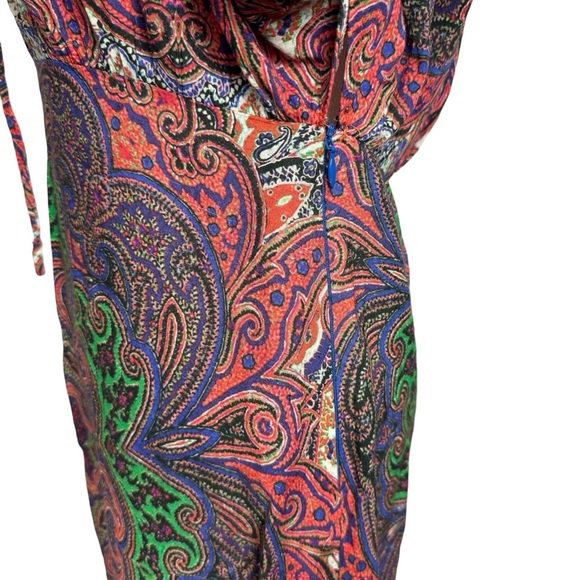 Farm Rio V-Neck Caftan Dress in Multicolor Paisley Print Size Medium - Picture 7 of 16